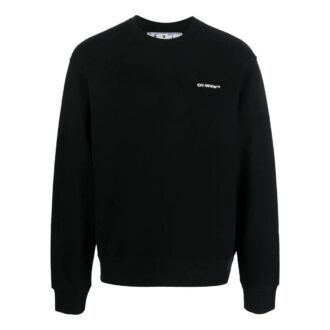Off-White Men’ s SS22 Back Logo Printing Round Neck Long Sleeves Black