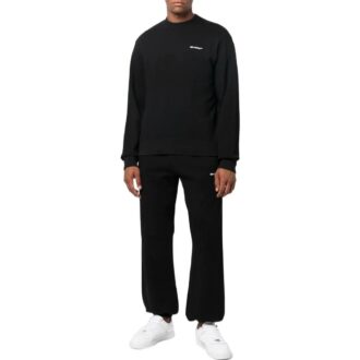 Off-White Men’ s SS22 Back Logo Printing Round Neck Long Sleeves Black