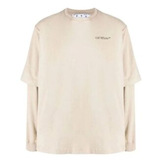 Off-White Men’ s SS22 Back Painting Printing Long Sleeves Loose Fit T-Shirt