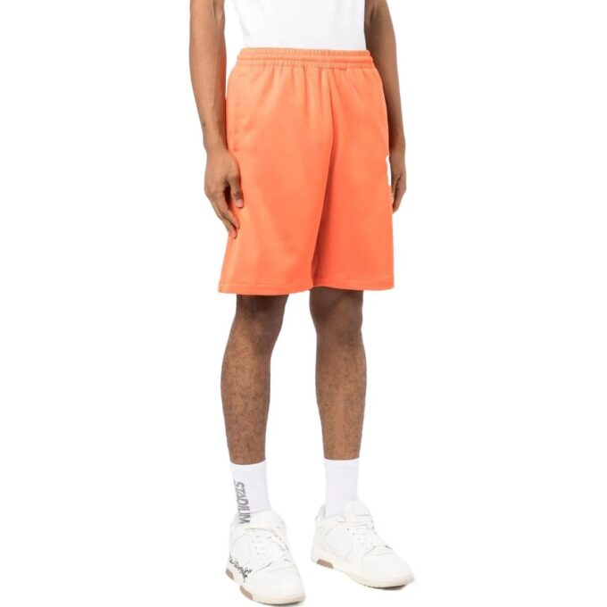 Off-White Men’ s SS22 Brand Logo Printing Elastic Waistband Straight Shorts Ordinary Version Orange