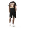 Off-White Men’ s SS22 Caravaggio Alphabet Printing Round Neck Pullover Short Sleeve Ordinary Version Black