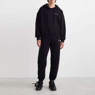Off-White Men’ s SS22 Caravaggio Painting Printing Hooded Long Sleeves Black