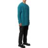 Off-White Men’ s SS22 Contrasting Colors Round Neck Knit Long Sleeves Wool Sweater Blue