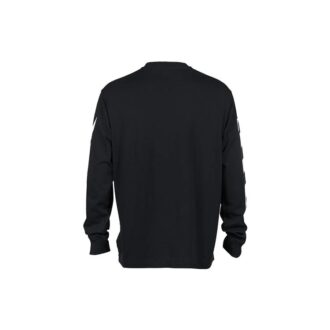 Off-White Men’ s SS22 Diag Alphabet Stripe Pattern Pullover Long Sleeves Loose Fit Black T-Shirt