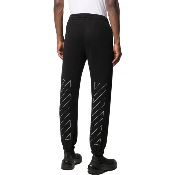 Off-White Men’ s SS22 Diagonal Stripes Bundle Feet Casual Sports Pants/Trousers/Joggers Version Black