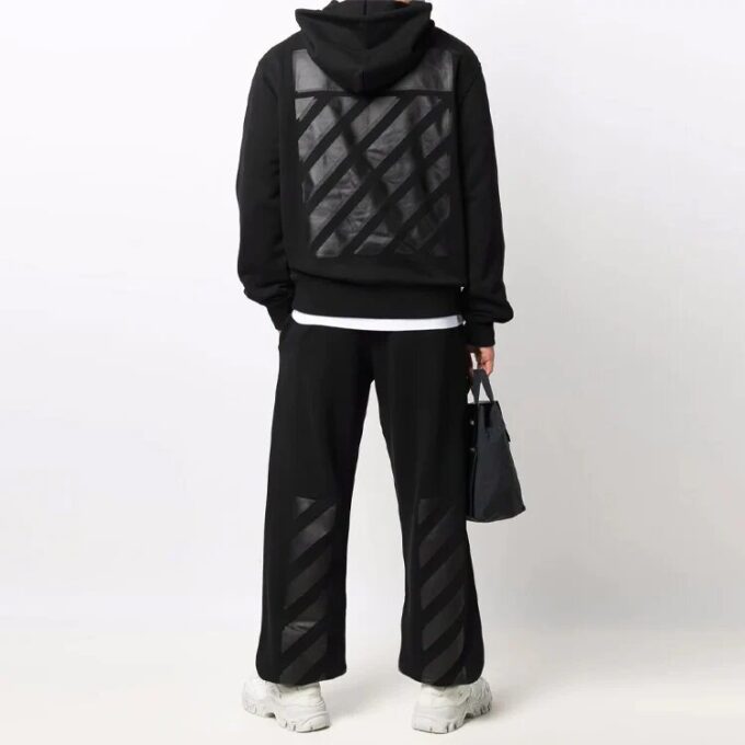 Off-White Men’ s SS22 Diagonal Stripes Bundle Feet Sports Pants/Trousers/Joggers Black