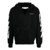 Off-White Men’ s SS22 Diagonal Stripes Printing Zipper Jacket Version Black
