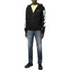 Off-White Men’ s SS22 Diagonal Stripes Printing Zipper Jacket Version Black