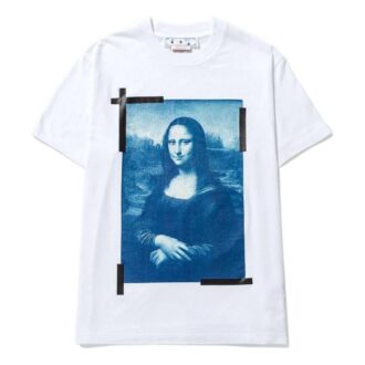 Off-White Men’ s SS22 Elizabeth Printing Round Neck Pullover Short Sleeve White T-Shirt