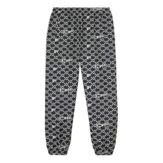 Off-White Men’ s SS22 Full Print Arrow Pattern Alphabet Sports Pants/Trousers/Joggers Black