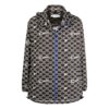 Off-White Men’ s SS22 Geometry Pattern Full Print Stand Collar Hooded Jacket Version Autumn Black