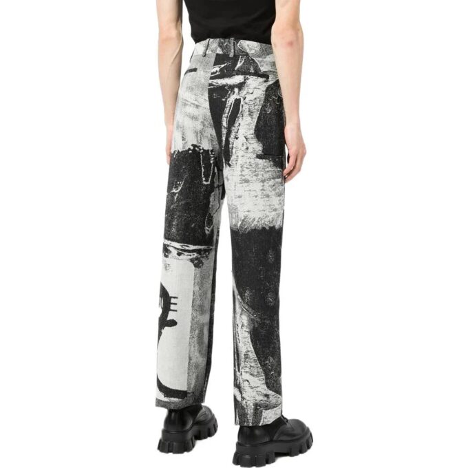 Off-White Men’ s SS22 Ink High Waist Straight Casual Pants/Trousers Loose Fit