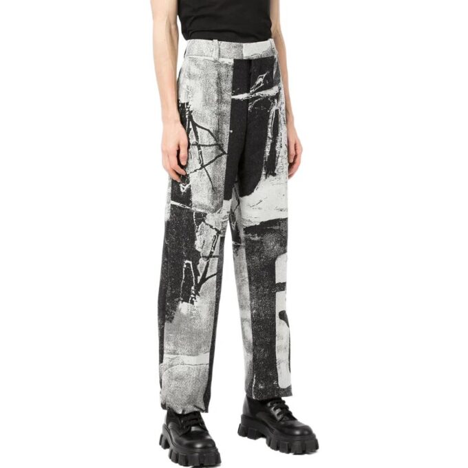 Off-White Men’ s SS22 Ink High Waist Straight Casual Pants/Trousers Loose Fit