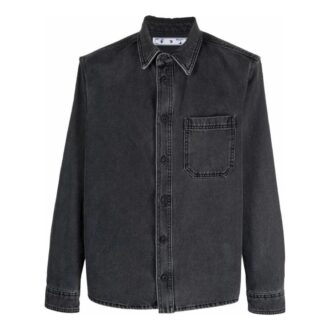 Off-White Men’ s SS22 Lapel Long Sleeves Denim Gray Shirt