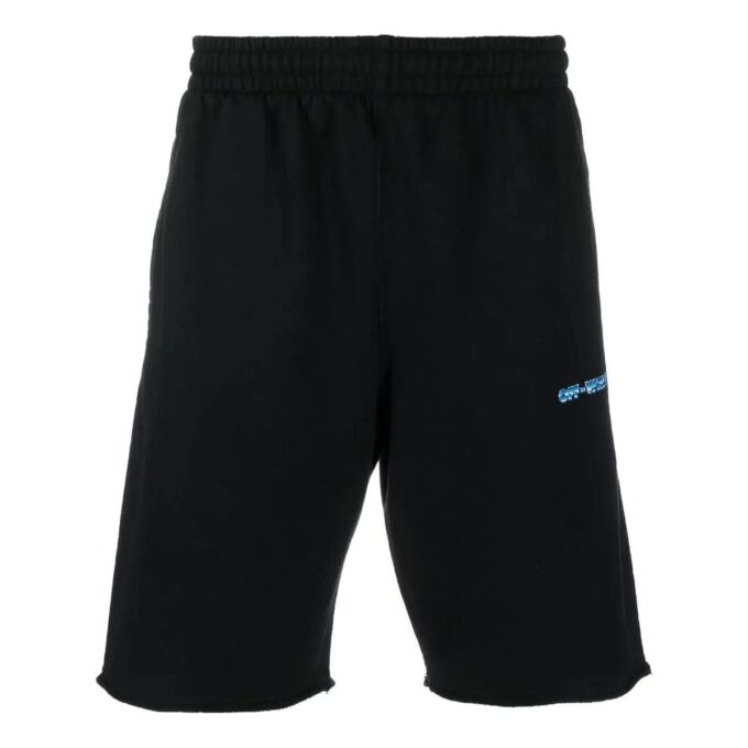 Off-White Men’ s SS22 Logo Arrow Printing Casual Straight Shorts Loose Fit Black
