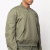 Off-White Men’ s SS22 Logo Embroidered Ribbed Collar Aviator Jacket Military Green
