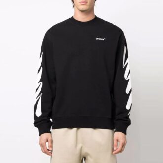 Off-White Men’ s SS22 Logo Printing Round Neck Black