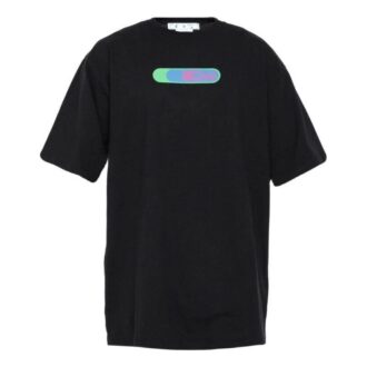 Off-White Men’ s SS22 Logo Printing Round Neck Pullover Short Sleeve Loose Fit Black T-Shirt