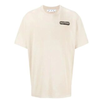 Off-White Men’ s SS22 Logo Printing Short Sleeve Light Brown T-Shirt