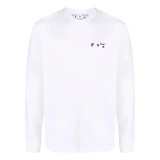 Off-White Men’ s SS22 Logo Round Neck Long Sleeves Version White