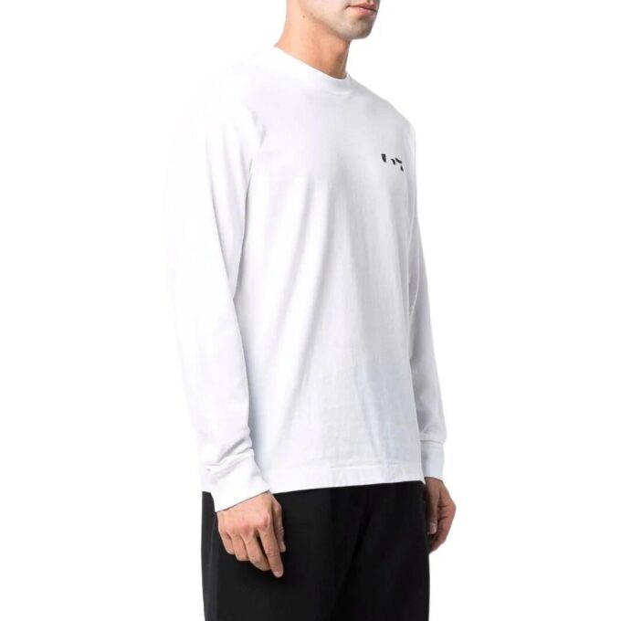 Off-White Men’ s SS22 Logo Round Neck Long Sleeves Version White