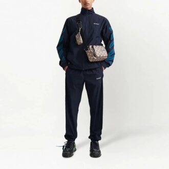 Off-White Men’ s SS22 Logo Stripe Printing Casual Sports Pants/Trousers/Joggers Navy Blue