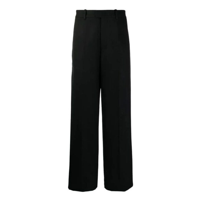 Off-White Men’ s SS22 Mid Waist Solid Color Straight Casual Pants/Trousers Version Black