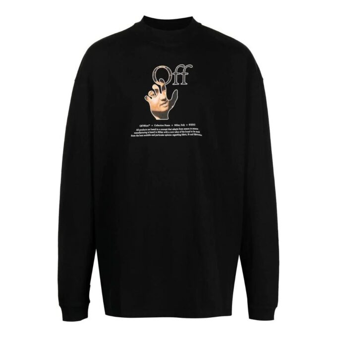 Off-White Men’ s SS22 Pattern Printing Long Sleeves Version Black