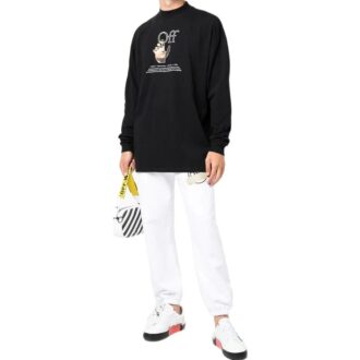 Off-White Men’ s SS22 Pattern Printing Long Sleeves Version Black
