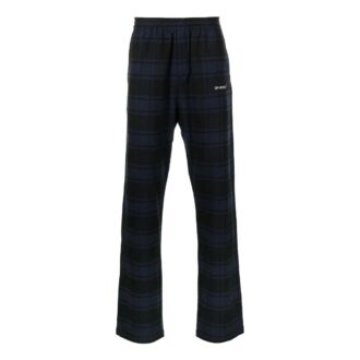 Off-White Men’ s SS22 Plaid Casual Pants/Trousers Blue Black