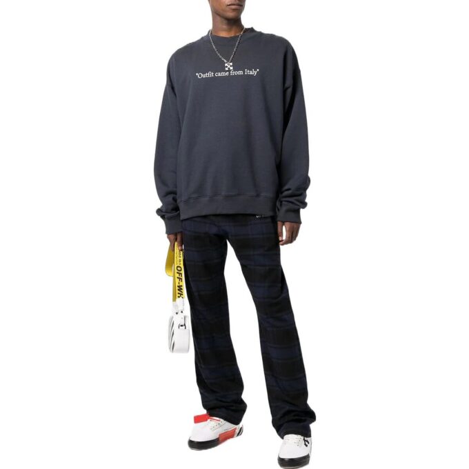 Off-White Men’ s SS22 Plaid Casual Pants/Trousers Blue Black