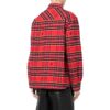 Off-White Men’ s SS22 Plaid Logo Embroidered Lapel Long Sleeves Loose Fit Red Shirt