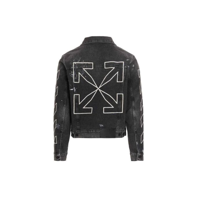 Off-White Men’ s SS22 Printing Denim Jacket Black