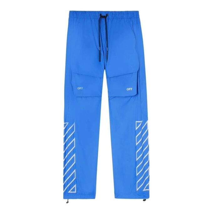 Off-White Men’ s SS22 Printing Lacing Casual Pants/Trousers Blue