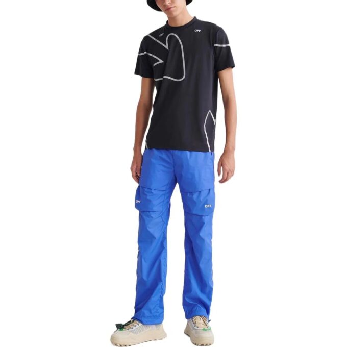 Off-White Men’ s SS22 Printing Lacing Casual Pants/Trousers Blue