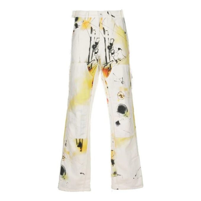 Off-White Men’ s SS22 Printing Straight Casual Pants/Trousers Loose Fit