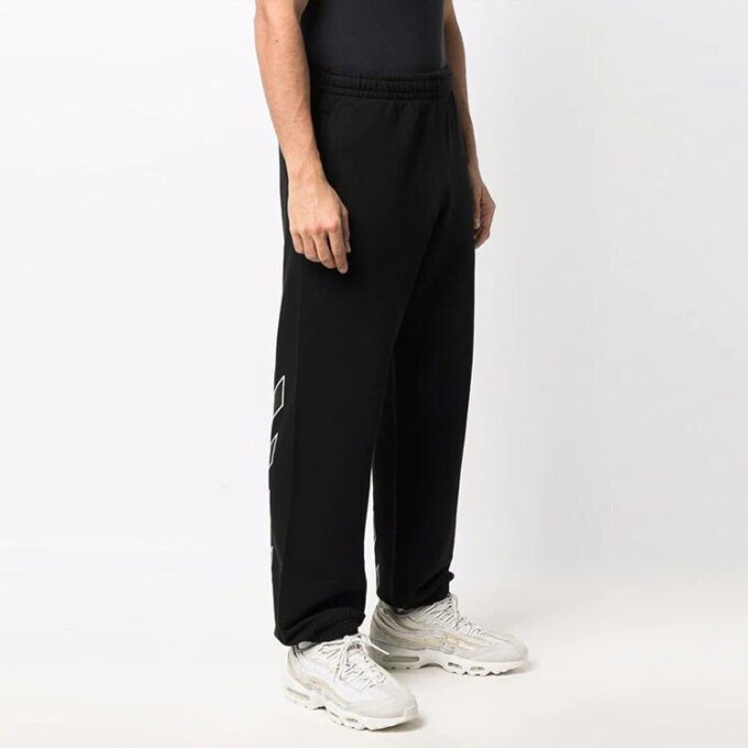 Off-White Men’ s SS22 Printing Straight Loose Casual Long Pants/Trousers Black