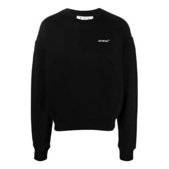 Off-White Men’ s SS22 Round Neck Pullover Arrow Pattern Printing Loose Fit Black