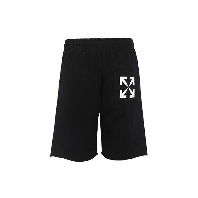 Off-White Men’ s SS22 Side Logo Arrow Printing Shorts Loose Fit Black