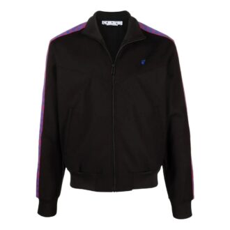 Off-White Men’ s SS22 Side Zipper Stand Collar Sports Jacket Black