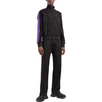 Off-White Men’ s SS22 Side Zipper Stand Collar Sports Jacket Black