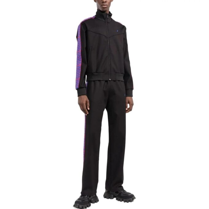Off-White Men’ s SS22 Side Zipper Stand Collar Sports Jacket Black