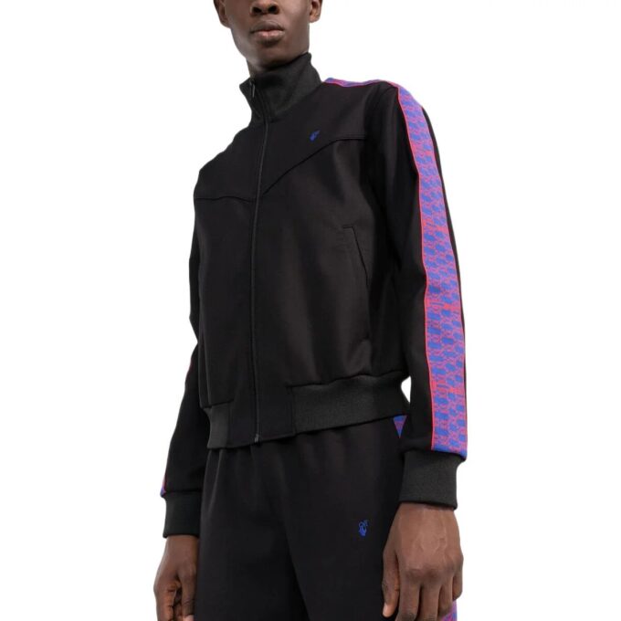 Off-White Men’ s SS22 Side Zipper Stand Collar Sports Jacket Black