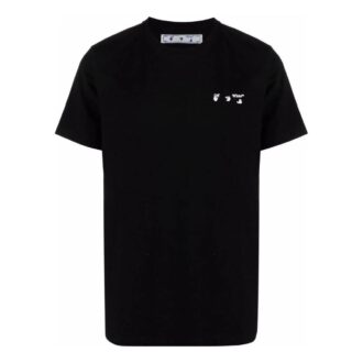 Off-White Men’ s SS22 Solid Color Alphabet Logo Printing Round Neck Short Sleeve Version Black T-Shirt