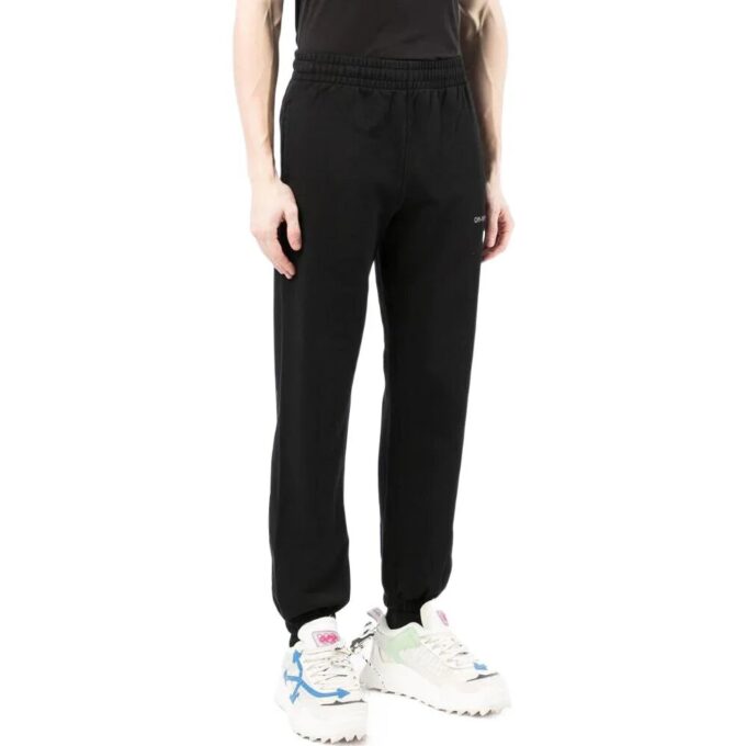 Off-White Men’ s SS22 Solid Color Alphabet Logo Printing Sports Pants/Trousers/Joggers Version Black