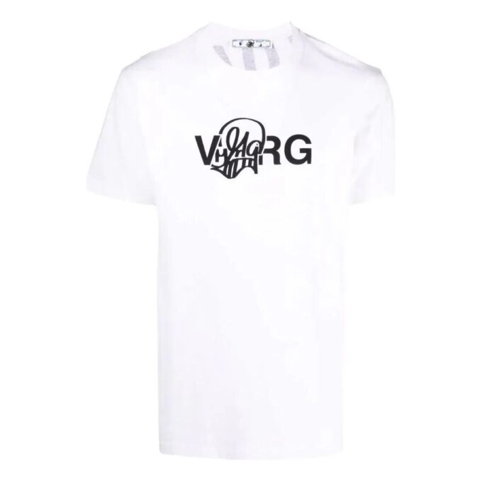 Off-White Men’ s SS22 Solid Color Alphabet Printing Round Neck Short Sleeve Version White T-Shirt