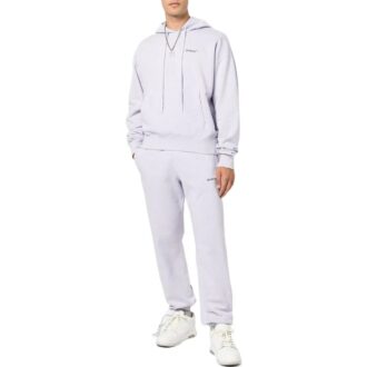 Off-White Men’ s SS22 Solid Color Arrow Pattern Printing Hooded Long Sleeves Version Light Purple