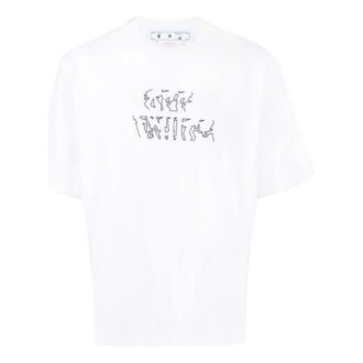 Off-White Men’ s SS22 Solid Color Arrow Pattern Short Sleeve White T-Shirt