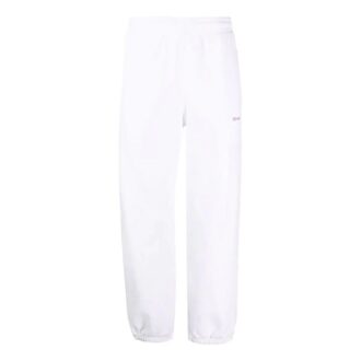 Off-White Men’ s SS22 Solid Color Arrow Pattern Sports Pants/Trousers/Joggers Loose Fit White