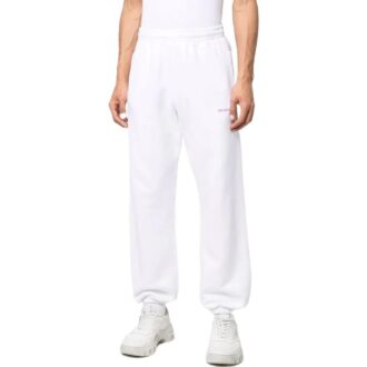 Off-White Men’ s SS22 Solid Color Arrow Pattern Sports Pants/Trousers/Joggers Loose Fit White